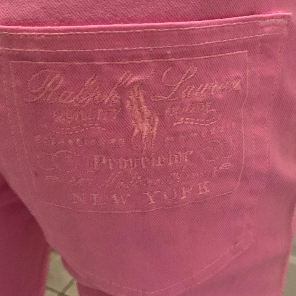 Ralph Lauren Black Label Hot Pink Waxy Coated Jean